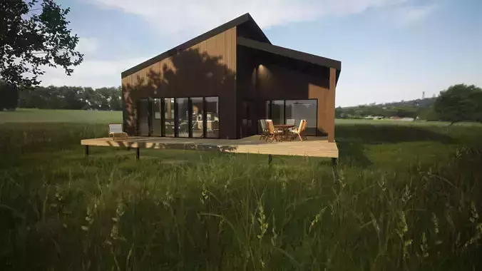 Modern House Design-Revit-Twinmotion-Render 3D model