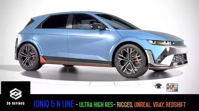 Ioniq5 N Line-highres-Rigged- Unreal redshift vray 3D model