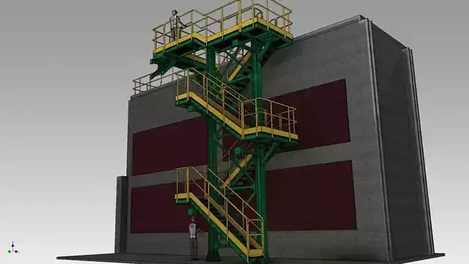 Industrial Ladder Low-poly 3D model