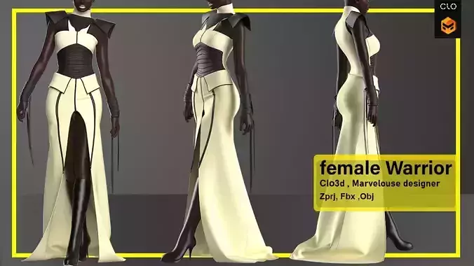Female Warrior Outfit 3D model