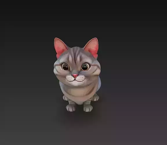 Cat Realistic 3D Model Basic - Low Poly Realistic