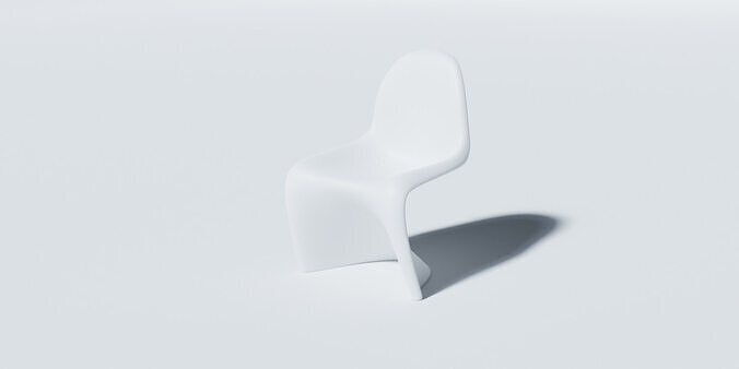 Modern white plastic chair 3D model