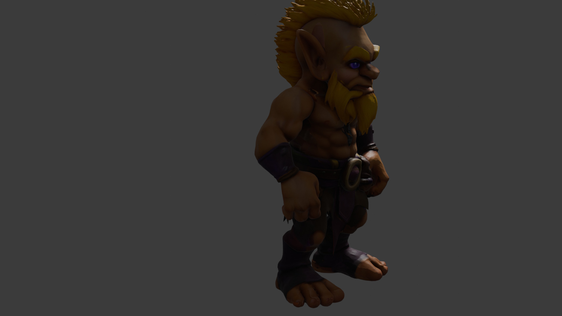 Purple Eyed Gnome Dwarf 3D model_3
