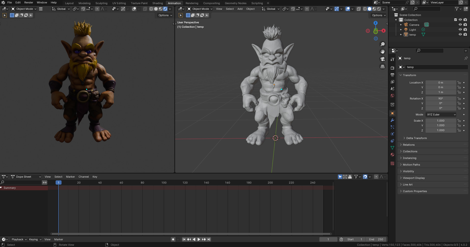 Purple Eyed Gnome Dwarf 3D model_1