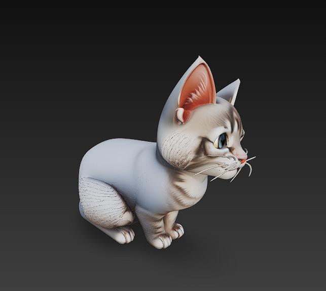 Cat Realistic 3D Model Basic - Low Poly Realistic Low-poly 3D model_6