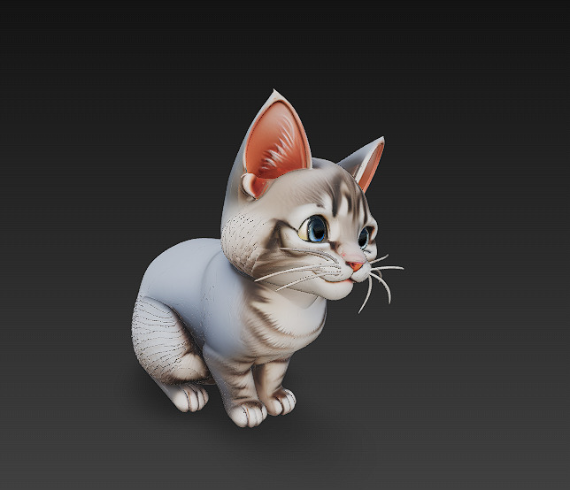 Cat Realistic 3D Model Basic - Low Poly Realistic Low-poly 3D model_1