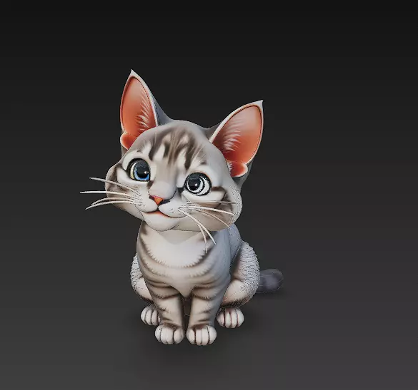 Cat Realistic 3D Model Basic - Low Poly Realistic Low-poly 3D model_0
