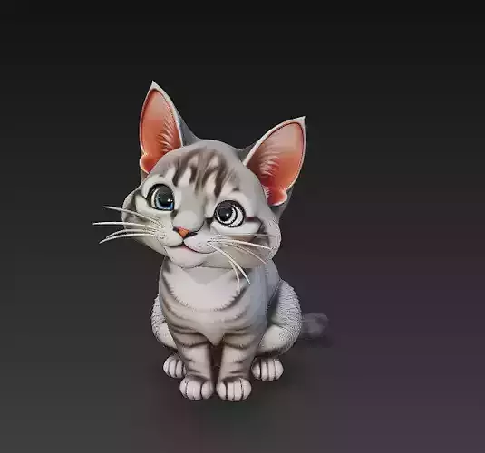 Cat Realistic 3D Model Basic - Low Poly Realistic