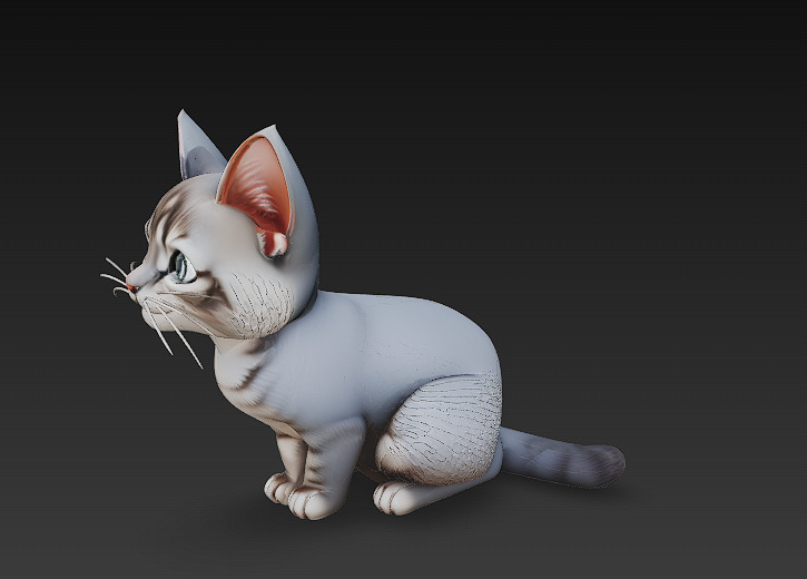 Cat Realistic 3D Model Basic - Low Poly Realistic Low-poly 3D model_9