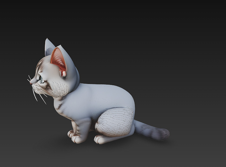 Cat Realistic 3D Model Basic - Low Poly Realistic Low-poly 3D model_2