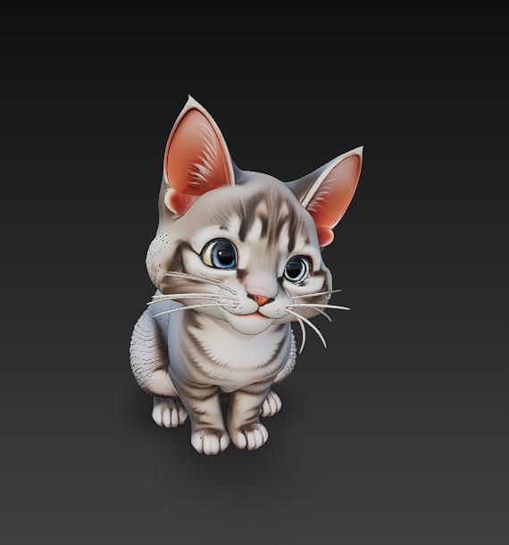Cat Realistic 3D Model Basic - Low Poly Realistic Low-poly 3D model_7