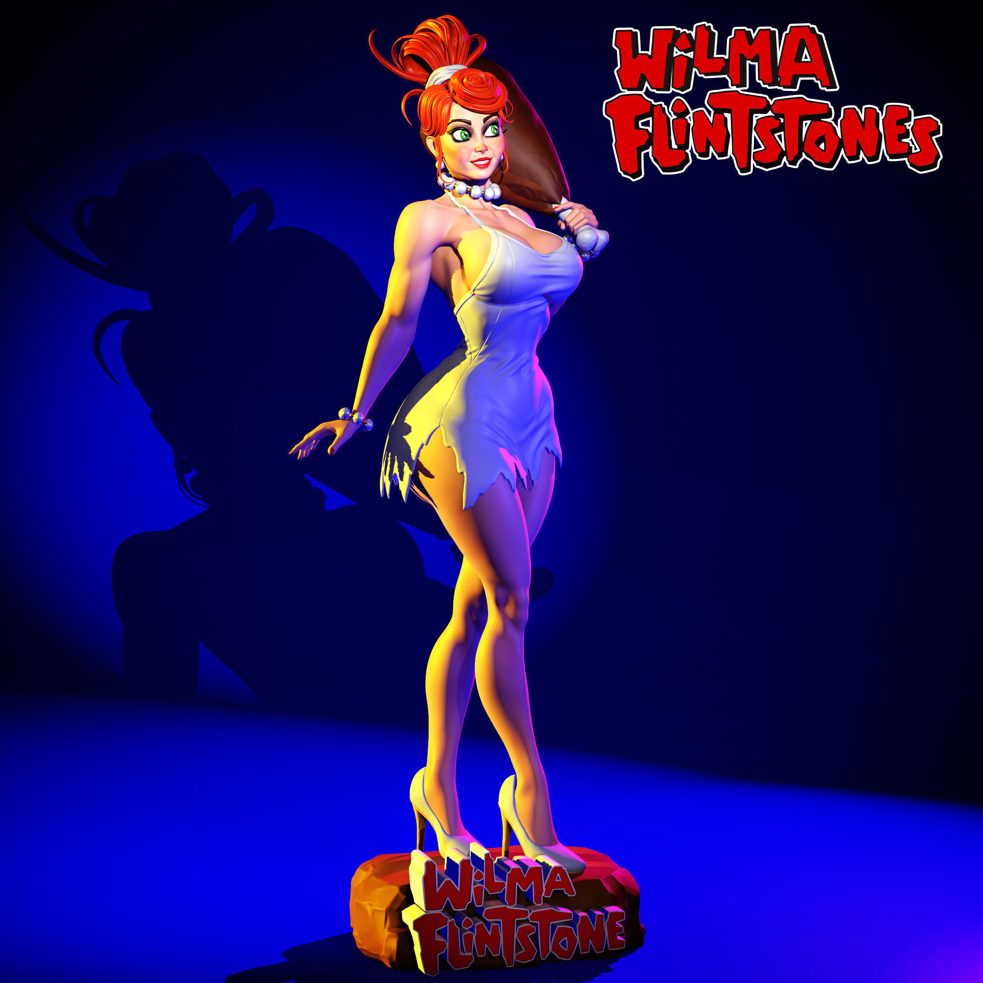 WILMA FLINTSTONE - STYLIZED  FAN ART 3D print model  3D print model_3