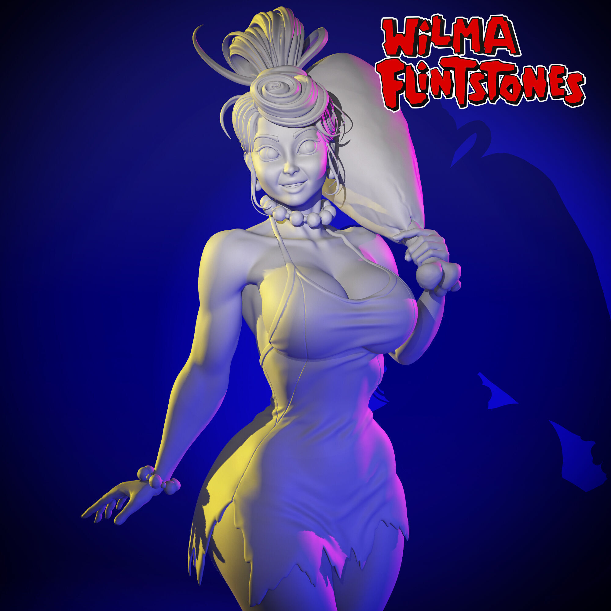 WILMA FLINTSTONE - STYLIZED  FAN ART 3D print model  3D print model_6