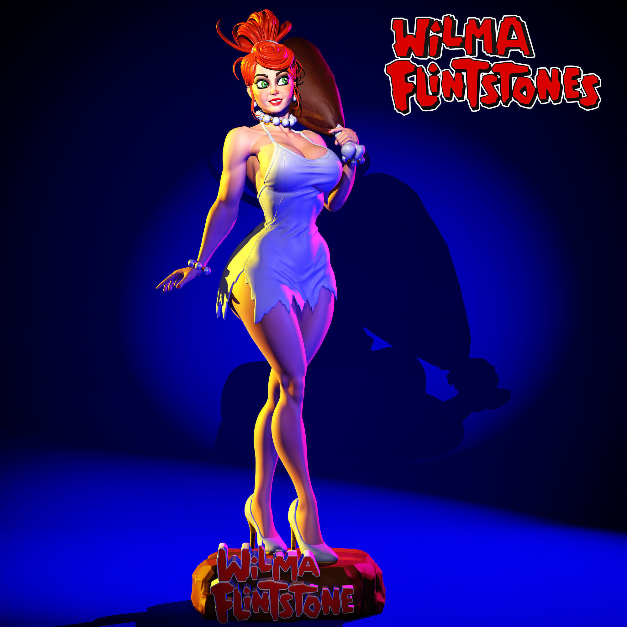 WILMA FLINTSTONE - STYLIZED  FAN ART 3D print model  3D print model_2