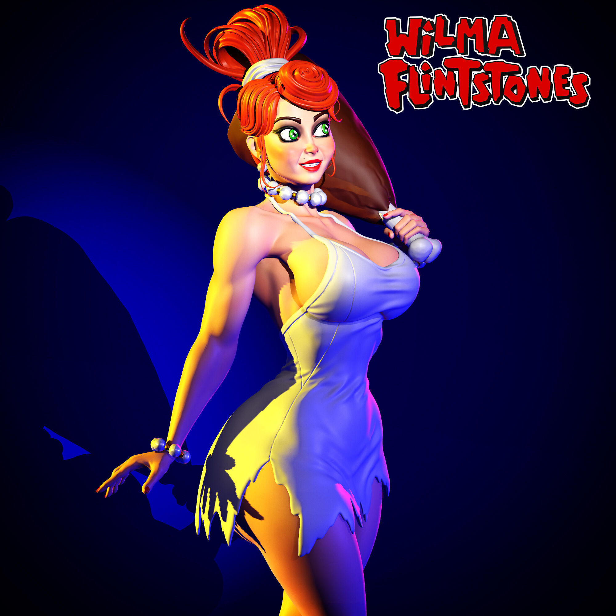 WILMA FLINTSTONE - STYLIZED  FAN ART 3D print model  3D print model_1