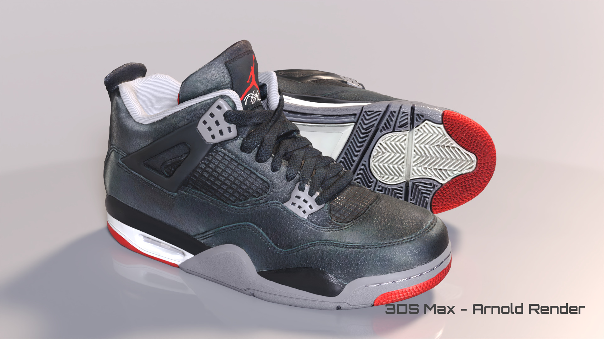 Nike Air Jordan 4 Low-poly 3D model_4