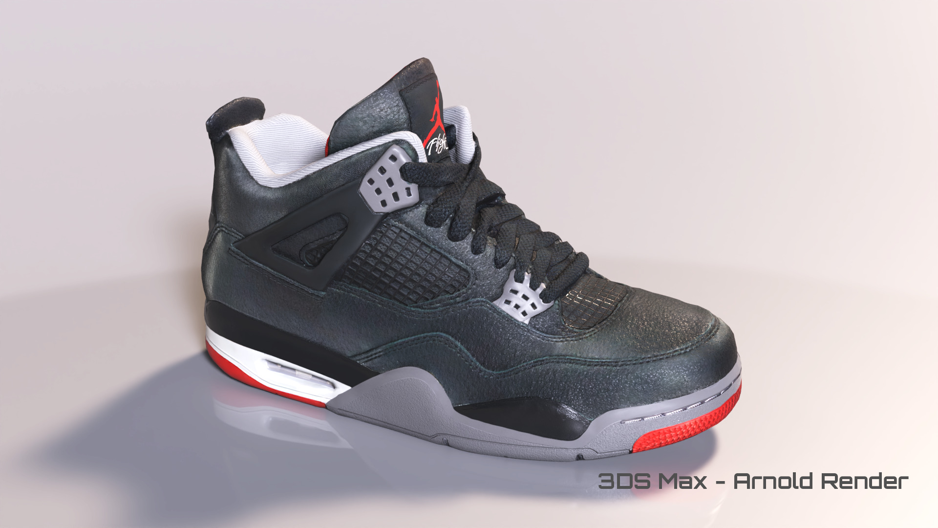 Nike Air Jordan 4 Low-poly 3D model_2