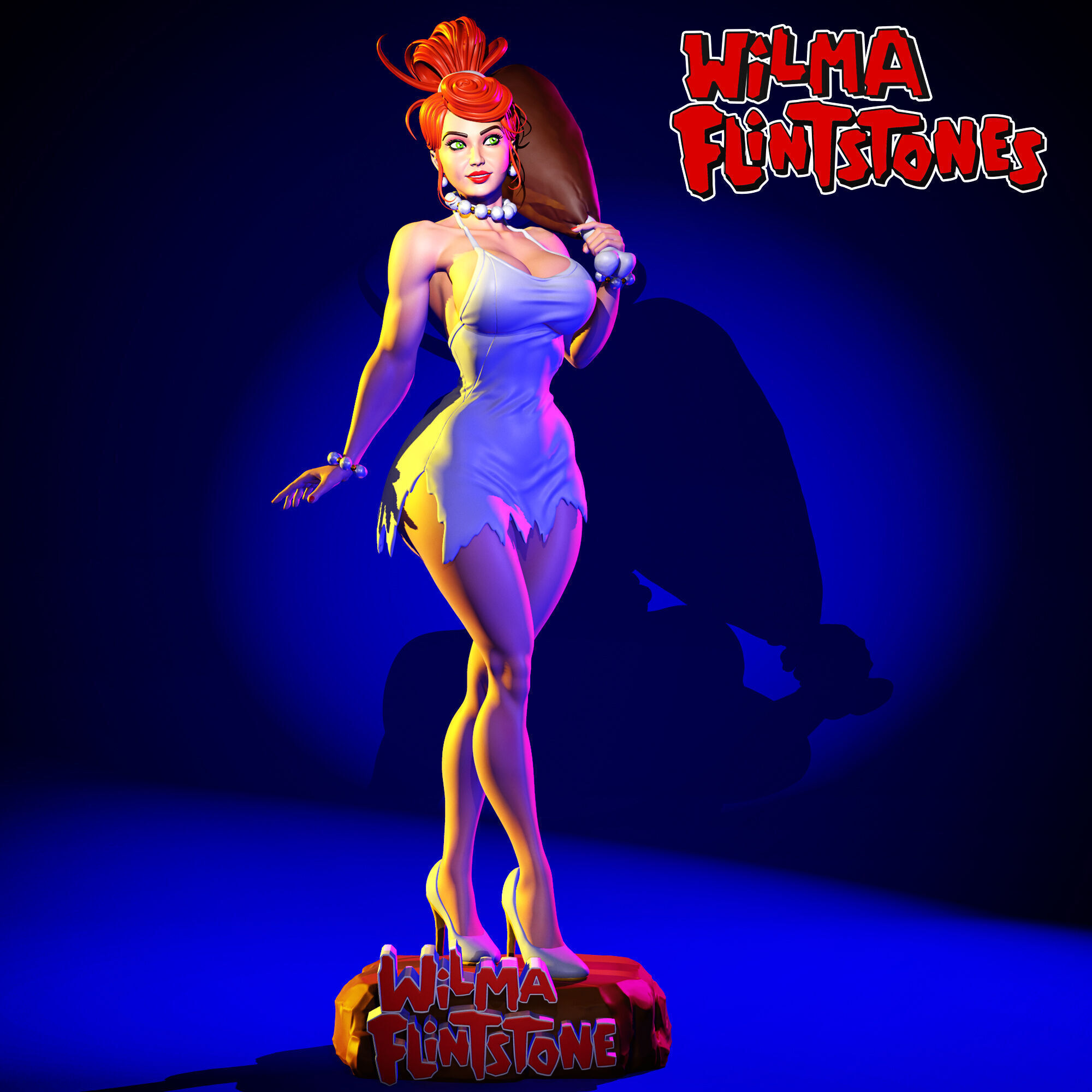 WILMA FLINTSTONE - SEMI REAL  FAN ART 3D print model  3D print model_2