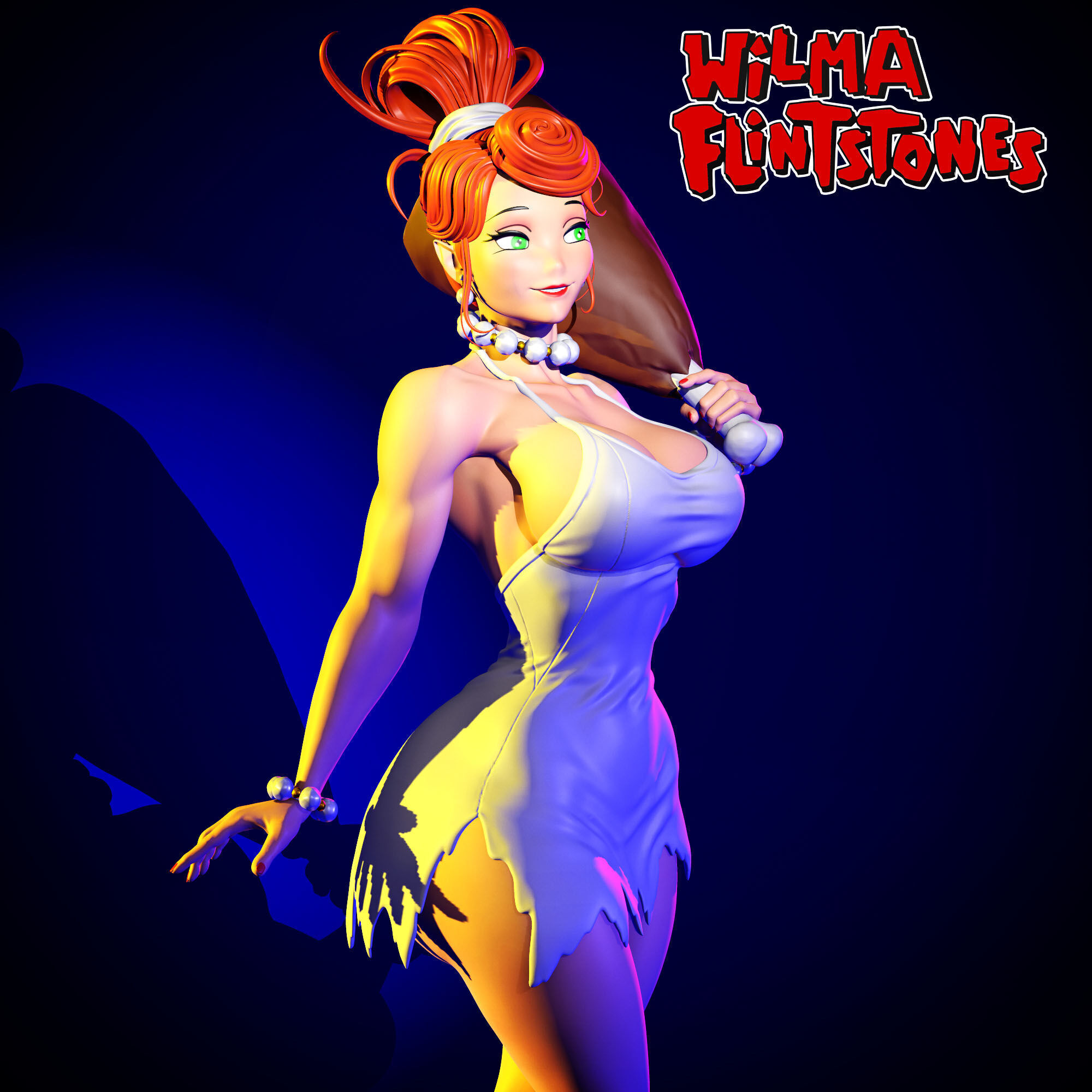 WILMA FLINTSTONE - ANIME  FAN ART 3D print model  3D print model_1