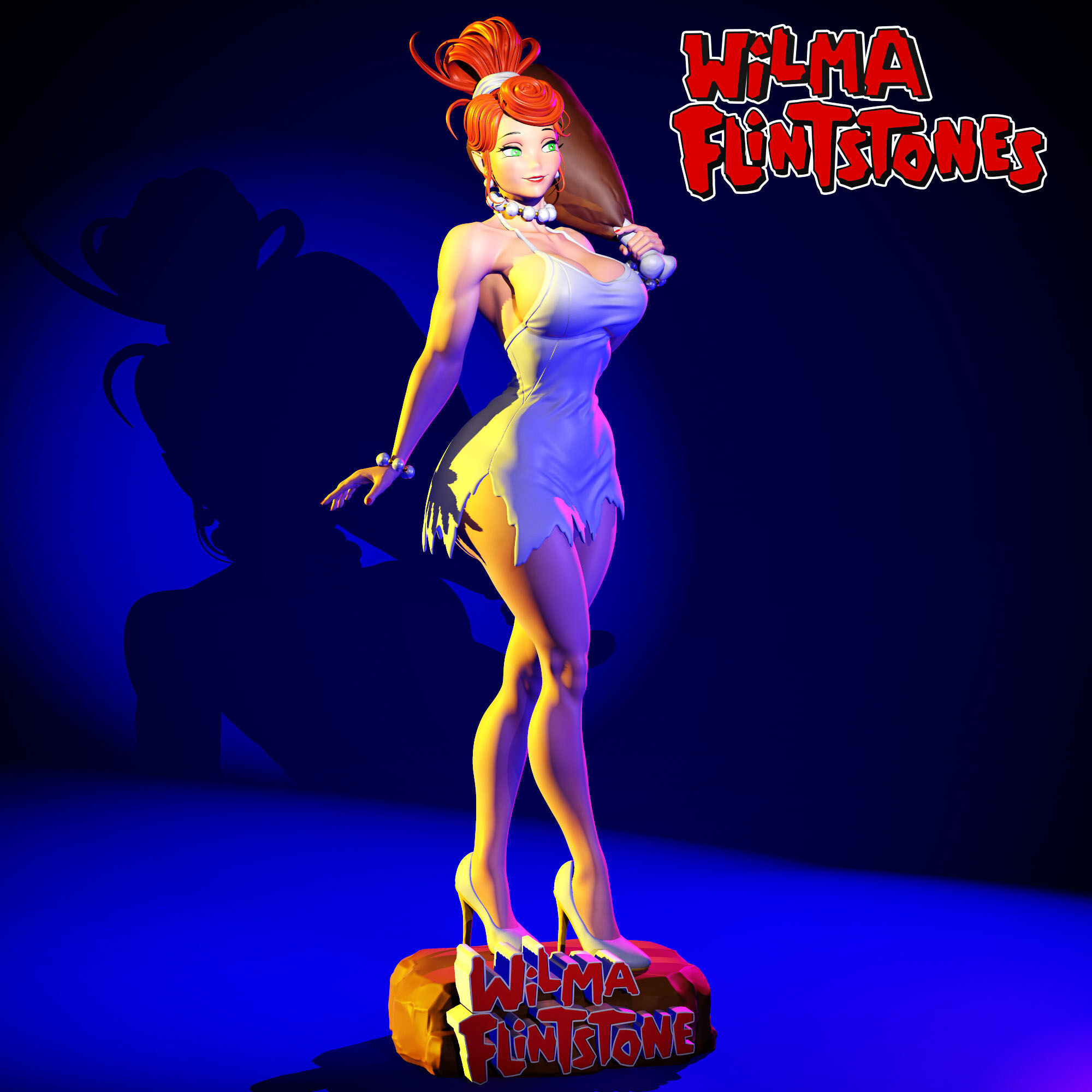 WILMA FLINTSTONE - ANIME  FAN ART 3D print model  3D print model_4