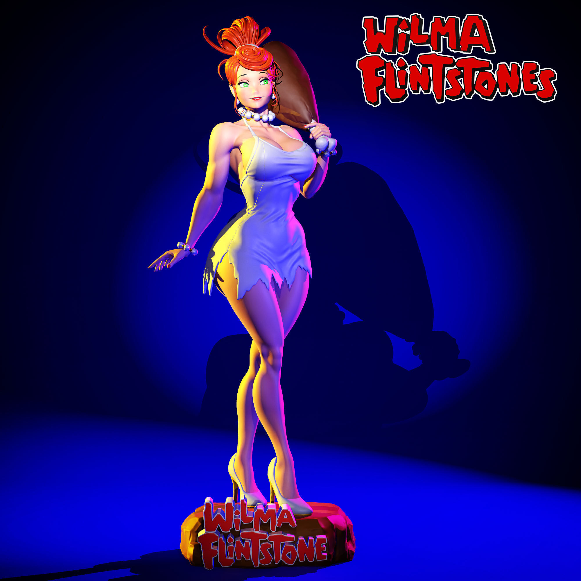 WILMA FLINTSTONE - ANIME  FAN ART 3D print model  3D print model_2