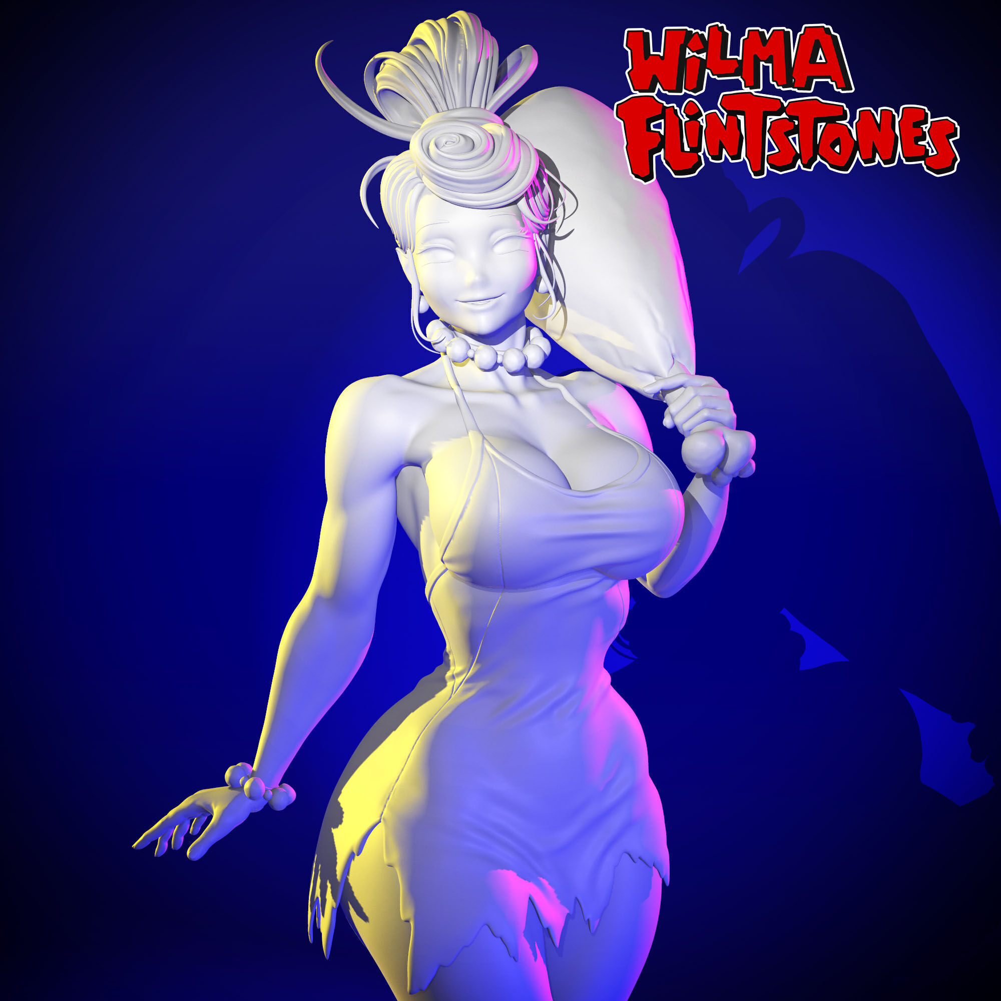 WILMA FLINTSTONE - ANIME  FAN ART 3D print model  3D print model_5