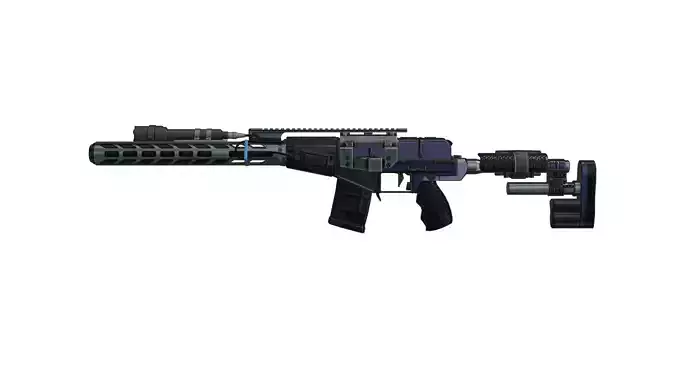 sci-fi vss elite Low-poly 3D model