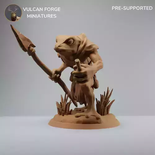 Bullywug frog people warrior with spear