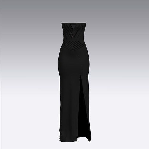 Corset dres v shape dress Low-poly 3D model