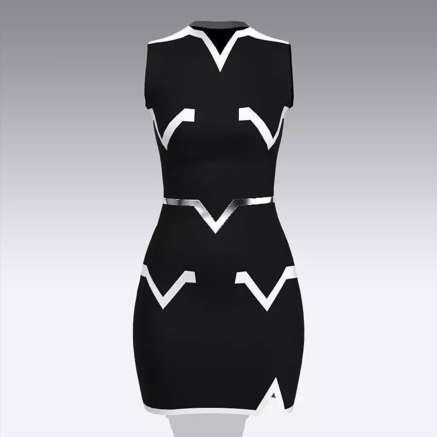 four pocket model black dress  Low-poly 3D model_0