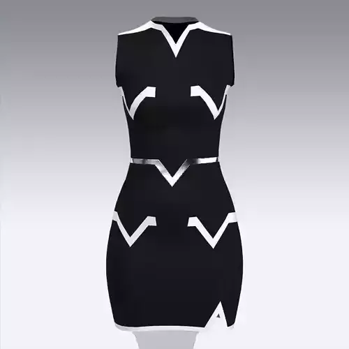 four pocket model black dress  Low-poly 3D model