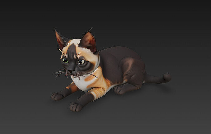 Cat Realistic 3D Model- Low Poly Realistic Low-poly 3D model