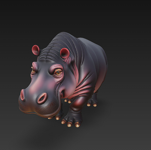 Hippopotamus Realistic 3D Model- Low Poly Realistic Low-poly 3D model_5