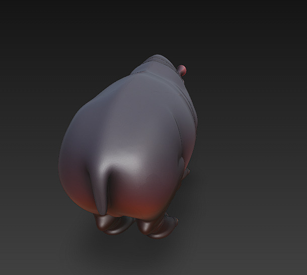 Hippopotamus Realistic 3D Model- Low Poly Realistic Low-poly 3D model_3