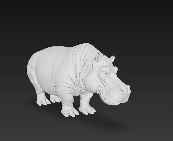 Hippopotamus Realistic 3D Model- Low Poly Realistic Low-poly 3D model_9