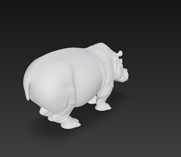 Hippopotamus Realistic 3D Model- Low Poly Realistic Low-poly 3D model_10