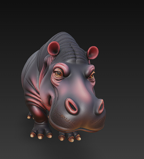 Hippopotamus Realistic 3D Model- Low Poly Realistic Low-poly 3D model_7