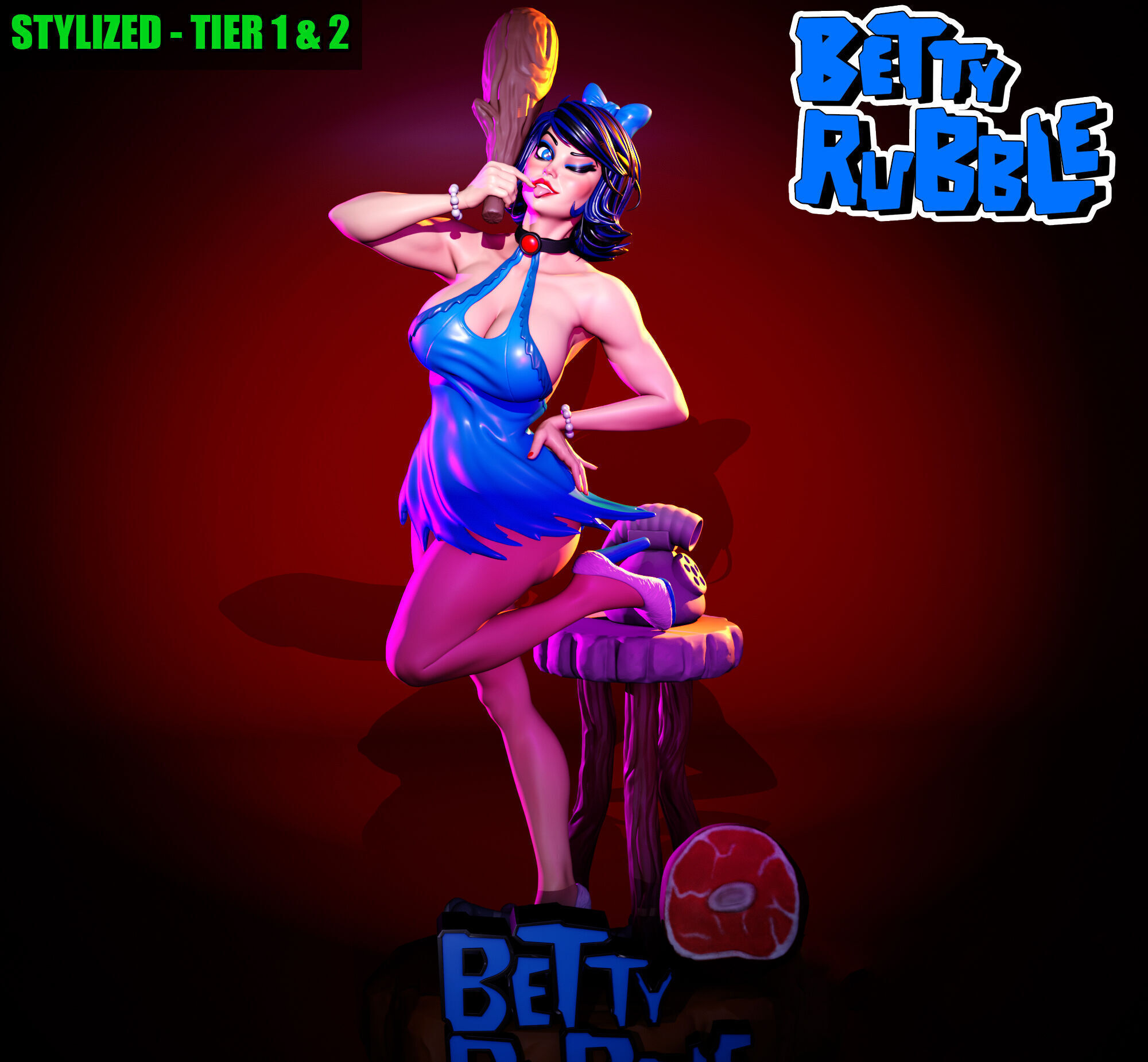 BETTY RUBBLE - STYLISED FAN ART 3D print model 3D print model_1