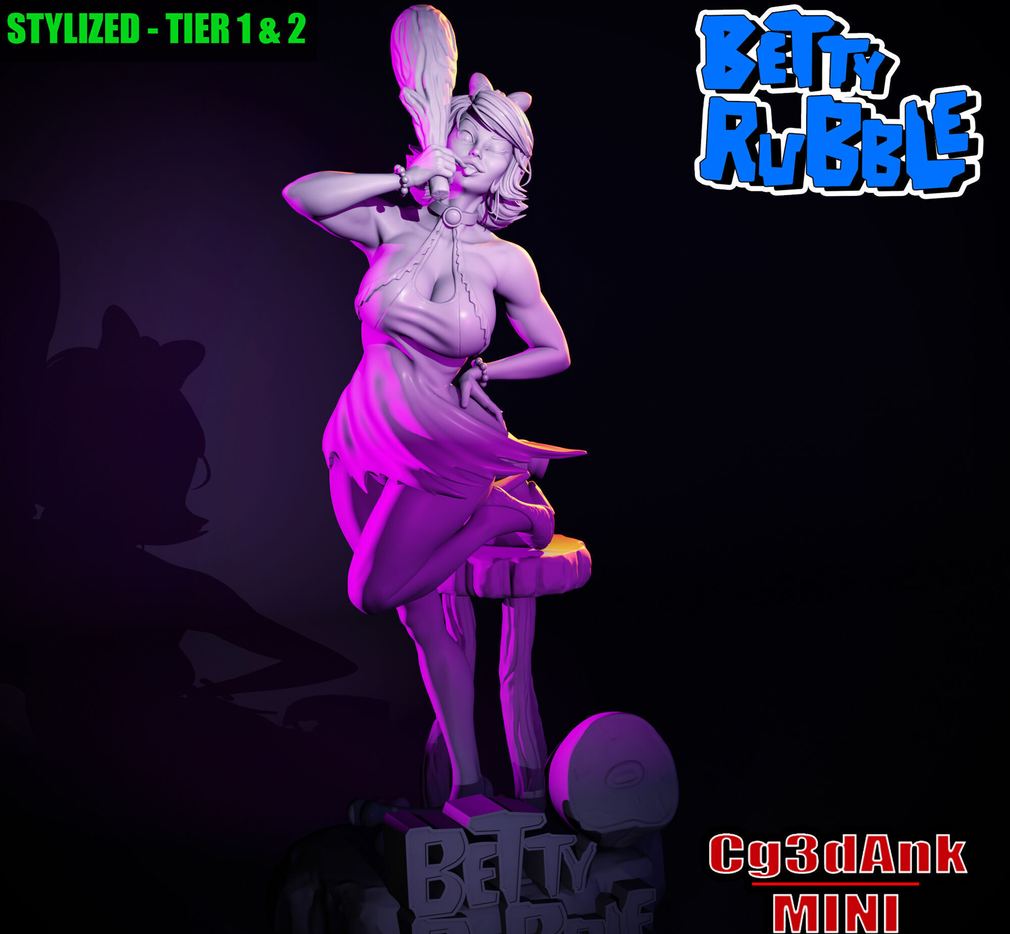 BETTY RUBBLE - STYLISED FAN ART 3D print model 3D print model_6