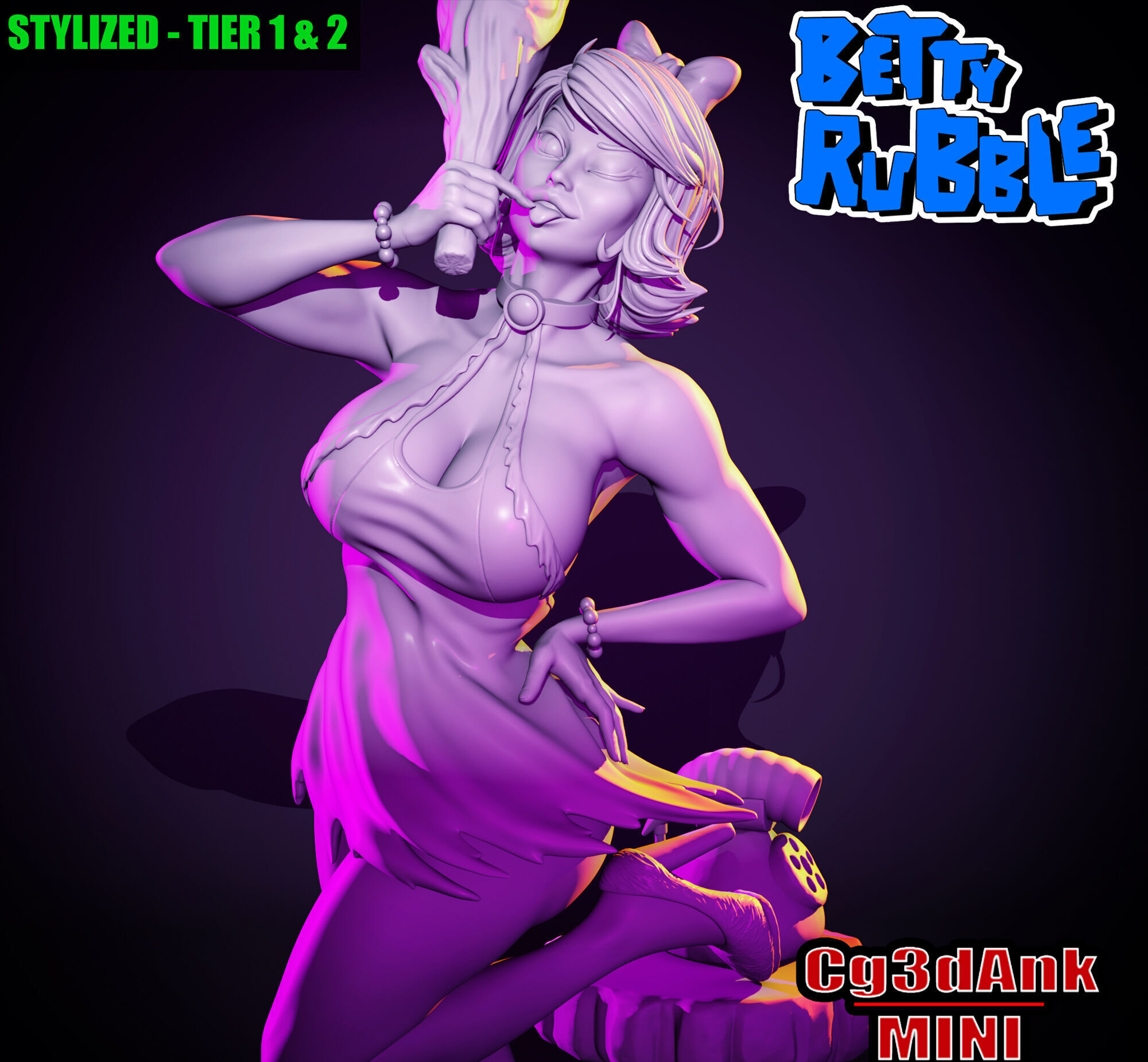 BETTY RUBBLE - STYLISED FAN ART 3D print model 3D print model_4
