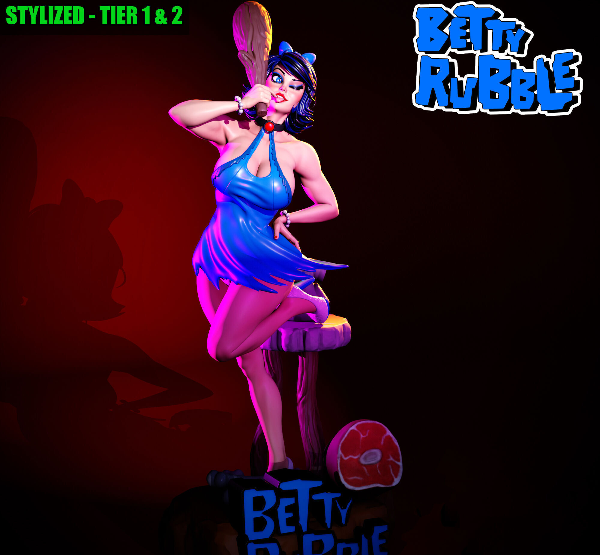 BETTY RUBBLE - STYLISED FAN ART 3D print model 3D print model_3