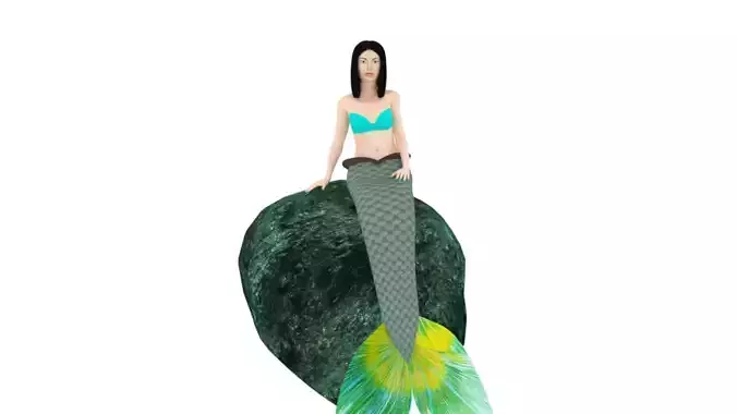 asian chinese mermaid 3D model
