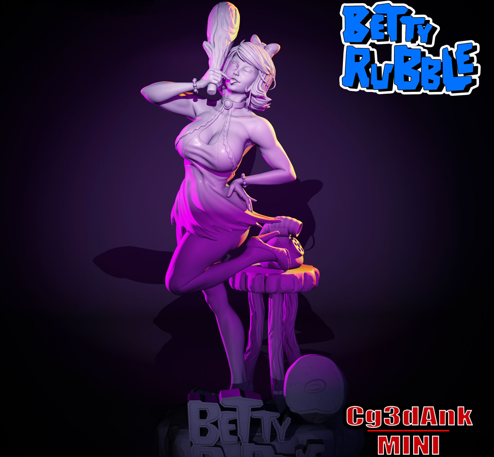 BETTY RUBBLE - SEMI REAL  FAN ART 3D print model  3D print model_6