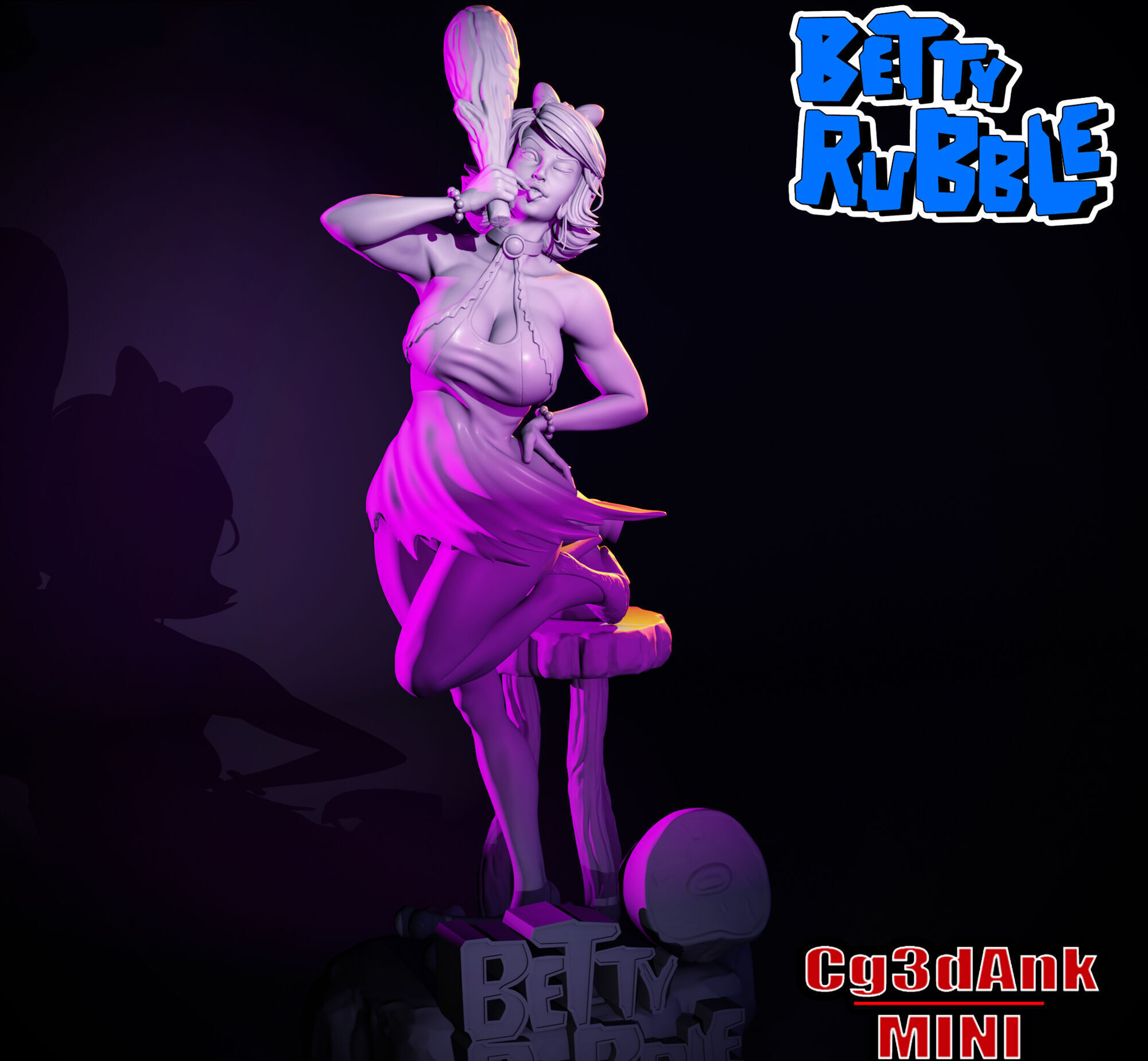 BETTY RUBBLE - SEMI REAL  FAN ART 3D print model  3D print model_7
