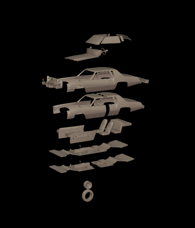 CHEVROLET MONTE CARLO 1975 3D PRINT MODEL 3D print model_9