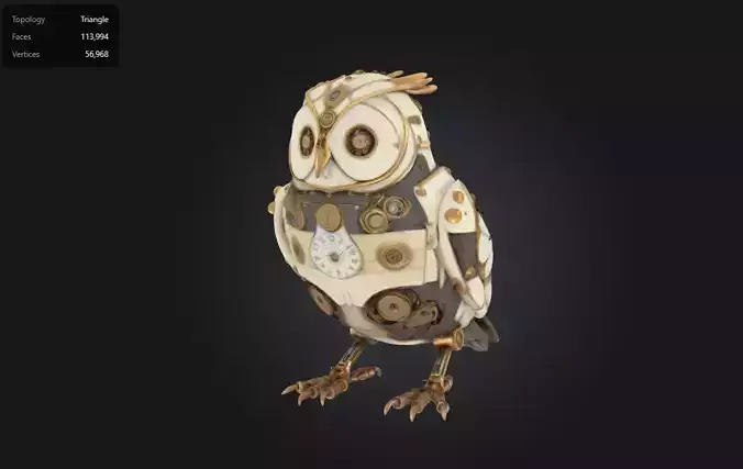 Steampunk Mechanical Owl