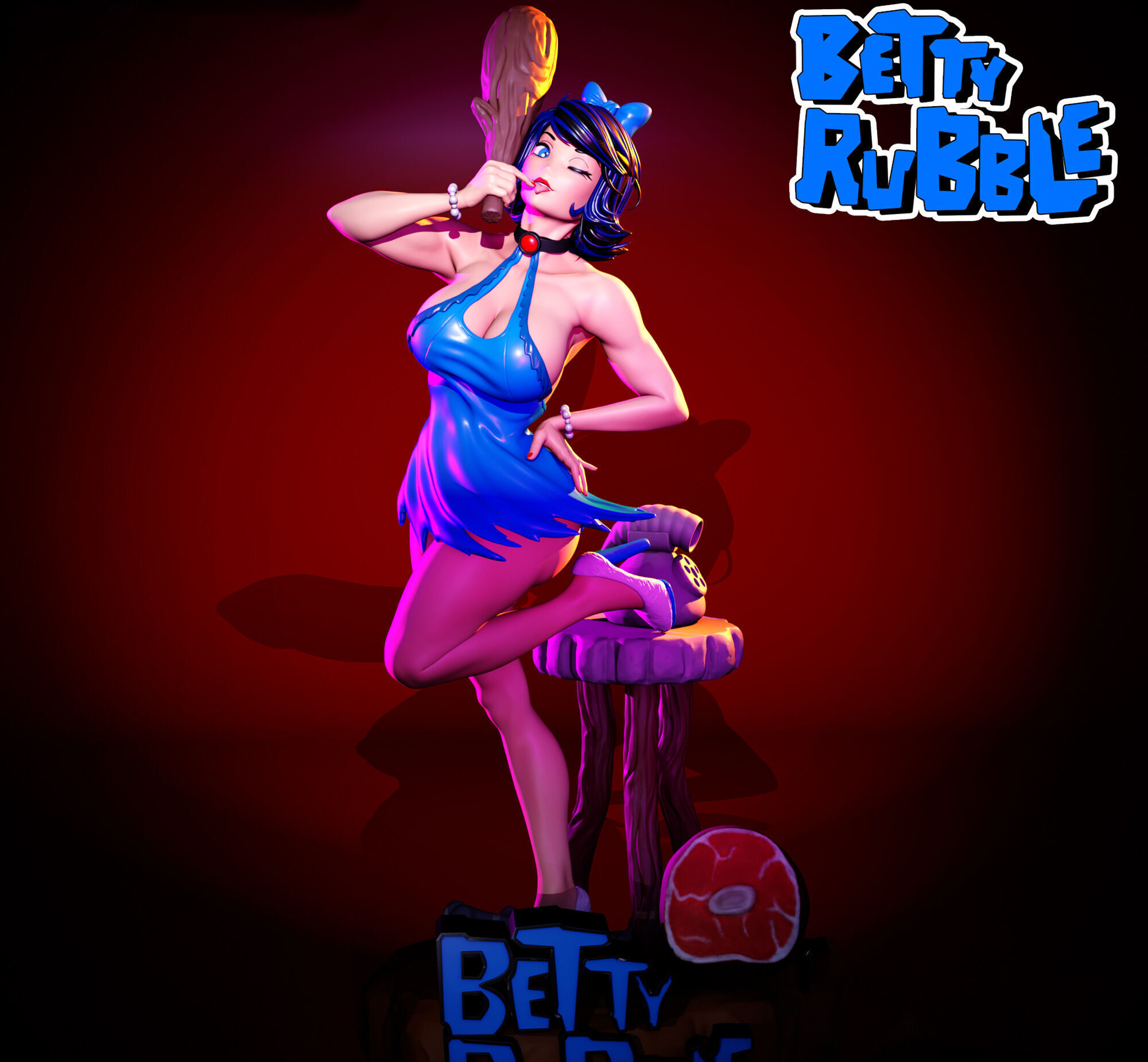 BETTY RUBBLE - ANIME FAN ART 3D print model 3D print model_2