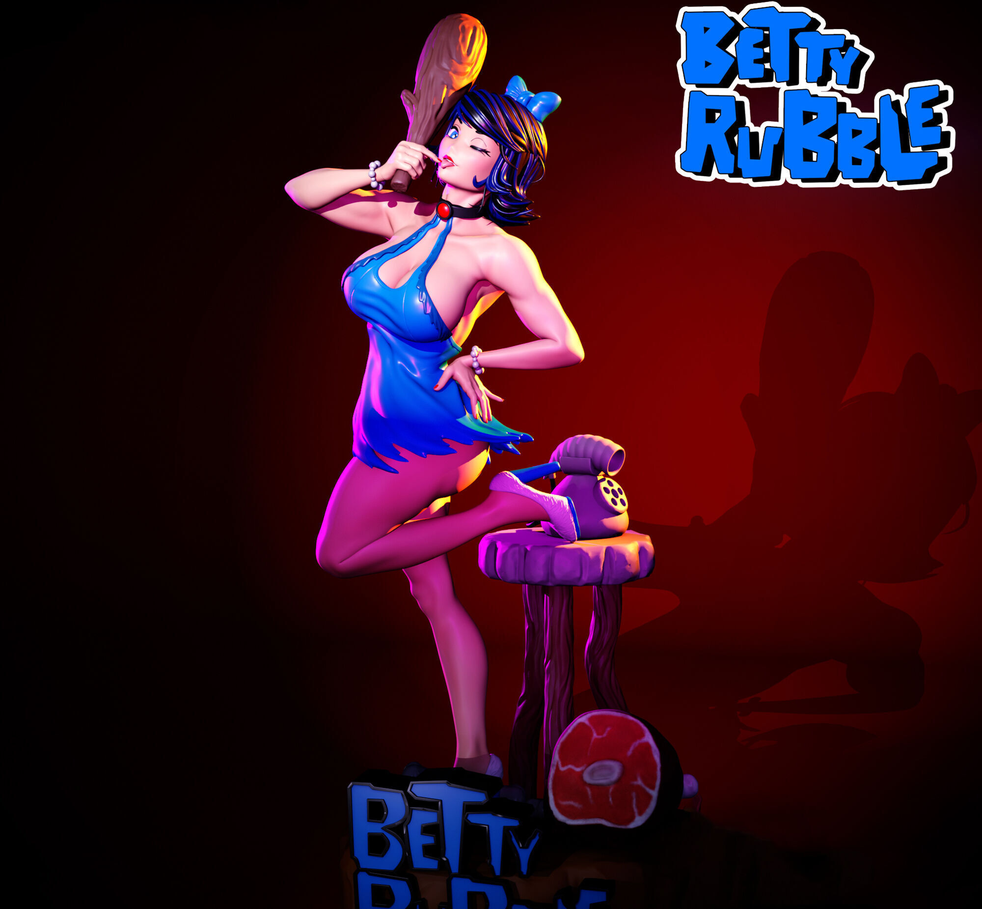 BETTY RUBBLE - ANIME FAN ART 3D print model 3D print model_4