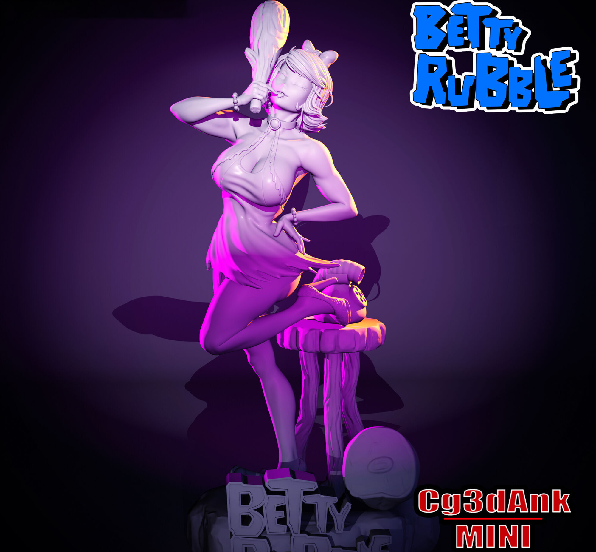 BETTY RUBBLE - ANIME FAN ART 3D print model 3D print model_6