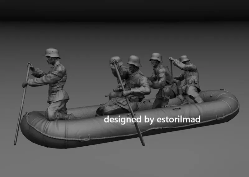 WW2 GERMAN ASSAULT SOLDIERS WITH AN ASSAULT RAFT 3D print model_0